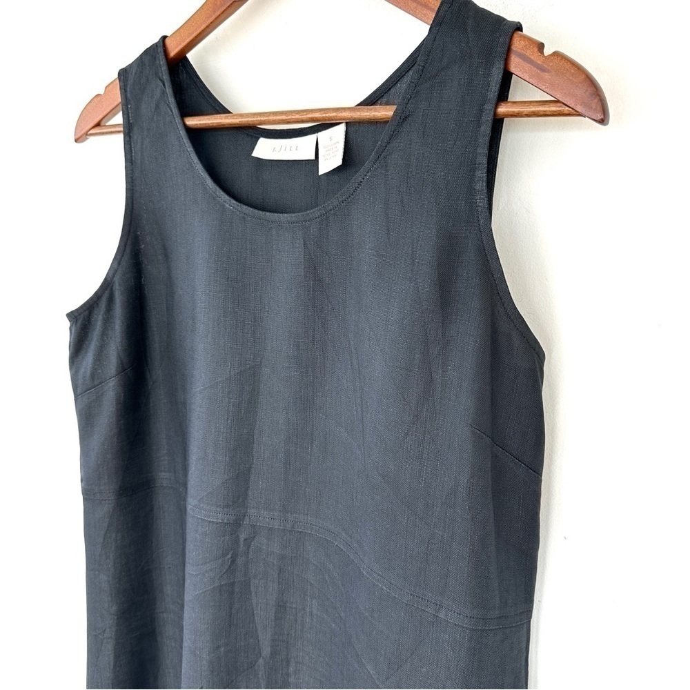 J. Jill shift dress, popover, sleeveless, crew neck,  midi length, in 💯 linen